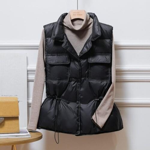 Lightweight Down Jacket Women Short Vest Coat Windproof Warm Waistcoat Female Sleeveless Korean Fashion Outerwear