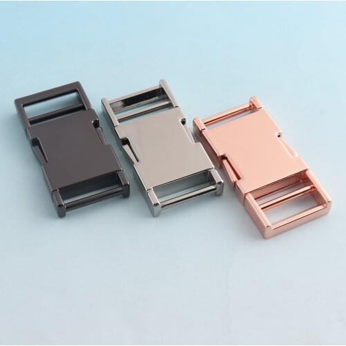 Metal Release Buckles For Belts Strap Adjuster Buckles 20mm Slider Fastener Dog Collar Buckle Backpack Bag DIY Paracord