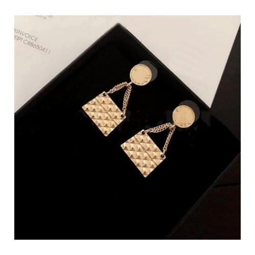 Fashion Luxury Classic Rhombus Handbag Dangle Earring Fashion Statement Earrings 2019 For Women Jewelry Gift