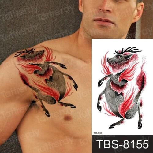 Men shoulder tattoos dragon waterproof temporary tattoos for mens boys males tattoo decal sexy body art waterproof wholesale