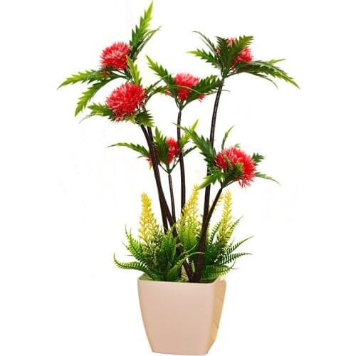 Home simulation flower sets green plants bonsai fake flowers potted furnishings living room dining table wine cabinet decoration