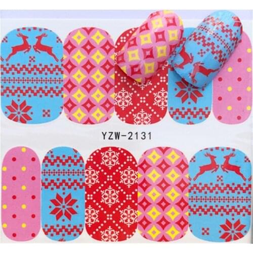 Christmas Trees Nail stickers art decorations slider adhesive Water Transfer decals manicure lacquer accessoires polish foil