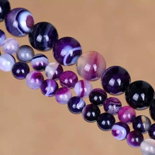 Real Natural Crystal Purple Cat Eye Beads DIY Necklace Bracelet Beads Accessories Wholesale Fashion Jewelry Beads