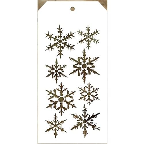 2021 New Label Tag Plastic Stencil For Craft Making Snowflake Pattern Scrapbooking Background Greeting Card No Metal Cutting Die