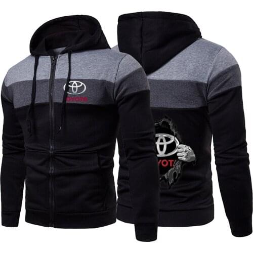 2021 New Toyota Print Wild Warm Fashion Harajuku Zipper Comfortable Hooded Sweatshirts Style Male Top Popular Jackets Coats