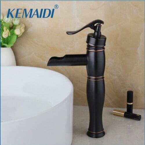 KEMAIDI New Arrival Wholesale&Retail Bathroom Faucet Deck Mounted Bamboo Shape Basin Sink Faucet ORB Black Bathroom Mixer Tap