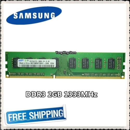 Desktop memory Lifetime warranty Samsung DDR3 2GB 1333MHz PC3-10600U 1333 2G computer RAM 240PIN Original authentic