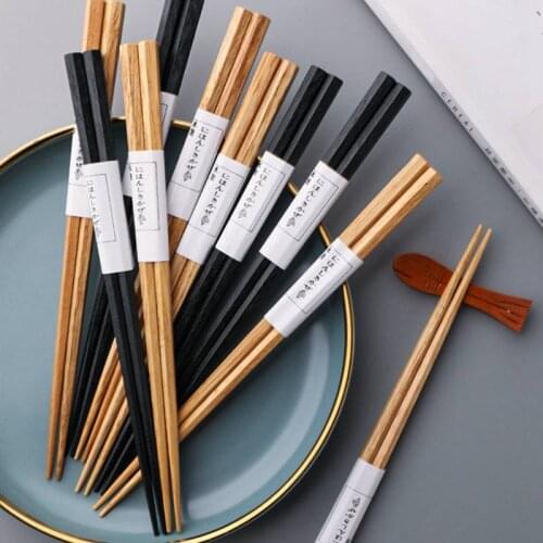 1 Pair Chopsticks Non-Slip Reusable Wood Chopstick For Sushi Food Sticks Set Tableware Kitchen Bamboo Joint Design Chopstick