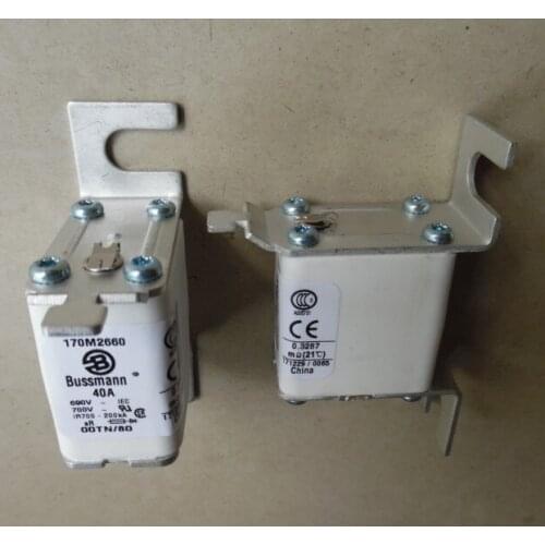 Fuses: 170M2658 25A 690V / 170M2659 32A / 170M2660 40A / 170M2661 50A / 170M2662 63A / 170M2663 80A 690V aR