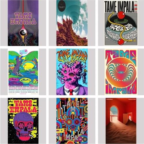 Tame Impala Psychedelic Nordic Poster Wall Art Rock Music Band Tour Canvas Painting Wall Pictures For Living Room Unframed
