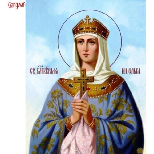 Religion Diamond Embroidery Diamond Mosaic Holy Princess Olga Rhinestone Diamond painting Picture Cross Stitch Kit decoration