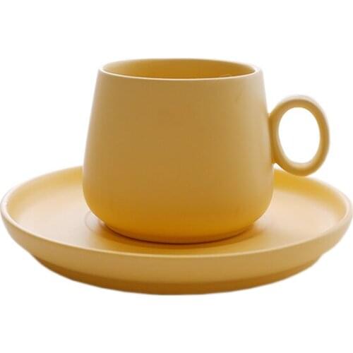 Luxury Modern Cup Saucer Porcelain Nordic Solid Color Creative Reuseable Eco Friendly Coffee Cups Tazas De Cafe Drinkware EK50BD