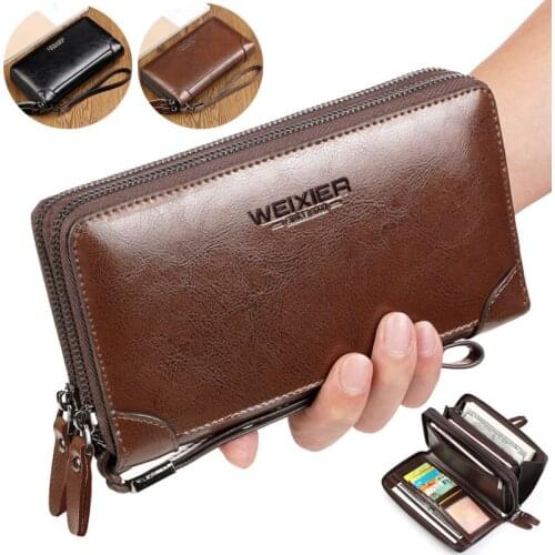 Luxury Man wallet Coin Purse Pocket Long vintage style high quality Leather Fashion zipper Wallets Male Wallet Men Clutch with
