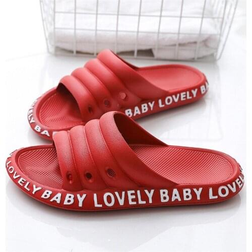 Slippers Women Slides Couple Indoor Hotel Sandals & Slippers Woman men Cute Summer Non-slip Bathroom Home Slippers Letter