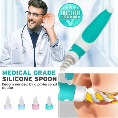 1Set Ear Cleaner Earpick Ears Wax Remover Spiral Earwax with 16 Replacement Tips Care Tools Easy to Use Hot