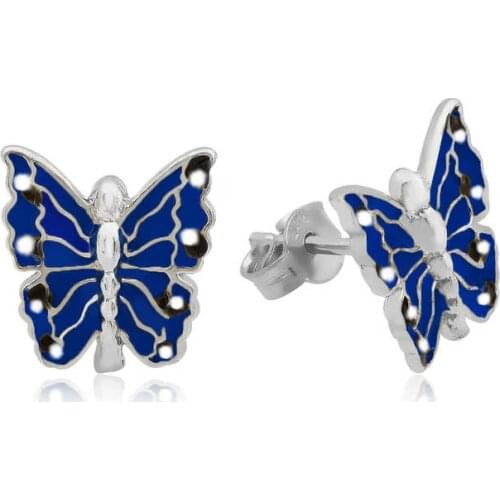 Tevuli 925 Sterling Silver Dark Blue Butterfly Child Tag