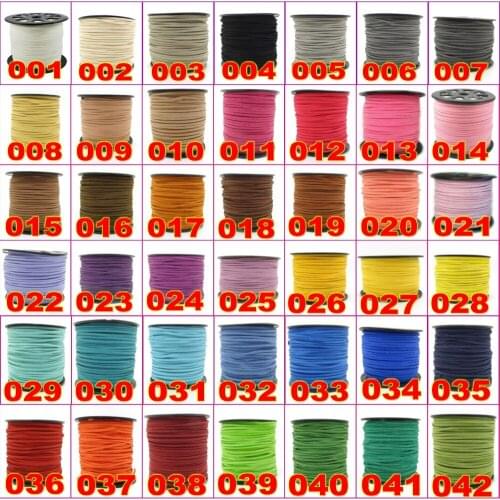 U-Pick,3mm x 1.5mm Multicolor Faux Suede Cord Double Faced Leather Thread Finding For Shoes Jewelry Making,Free DHL/EMS/Fedex