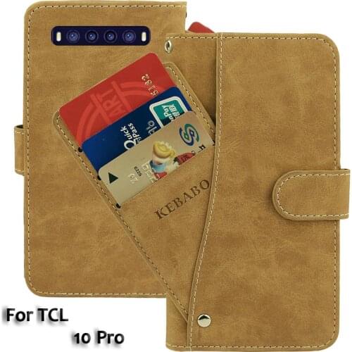 Vintage Leather Wallet TCL 10 Pro Case 6.47" Flip Luxury Card Slots Cover Magnet Phone Protective Cases Bags