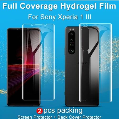 IMAK For Sony Xperia 1 III Hydrogel III Screen Protector 2PCS Soft Full Coverage Front Or Back HD Protective Film