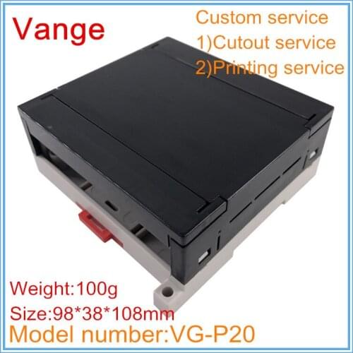 1pcs/lot black PLC junction cases 98*38*108mm ABS plastic project box apparatus for electronics control PCB