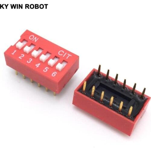 10Pcs/Lot DS-06 2.54MM 6P DIP Dial The Code Switch/Toggle Switch/Coding Switch 6P
