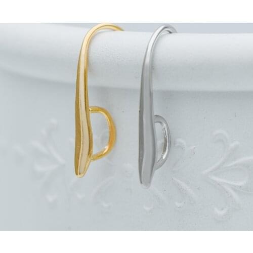10pcs Gold/ Silver tone Ear Hooks 20x9mm, Gold/ Rhodium plated on Brass, Simple Large Earwires Earring Hooks (GB-318)