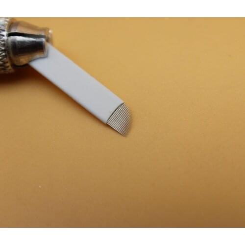 100 PCS 21 pin Tattoo Needles Permanent Makeup Manual Eyebrow Tattoo Blade For 3D Microblading Eyebrow Embroidery Pen
