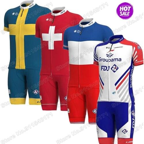 2021 Team Fdj Cycling Jersey Set Summer Clothing Road Bike Shirts Suit Bicycle Bib Shorts MTB Wear Maillot Ropa