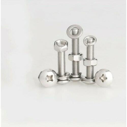 5 Sets M5 304 stainless steel cross large flat head screws nut connecting set