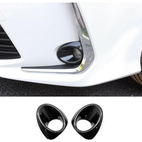 ABS Carbon Fibre Car Front Fog Lampshade Cover Frame Cover Trim Car Styling For Toyota Corolla Sedan 2019 2020 Accessories 2pcs