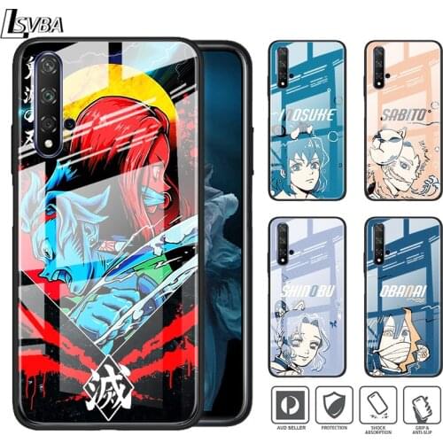 Anime Demon Slayer Kimetsu no Yaiba For Honor 30 20 10 9X 8X Pro Plus Lite Tempered Glass Hot New Shell Luxury Cover Phone Case