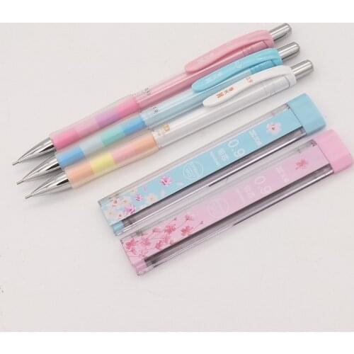 1 Pcs Lytwtws 0.9mm Rainbow Cute Press Automatic Mechanical Pencil School Office Supply Student Stationery Gift
