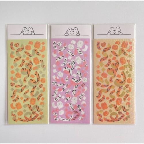 Ins Shiny Ribbon Cute Cat Stickers Colorful Blingbling Laser Decorative Sticker Star Photo Card Creative Diy Collage Stationery