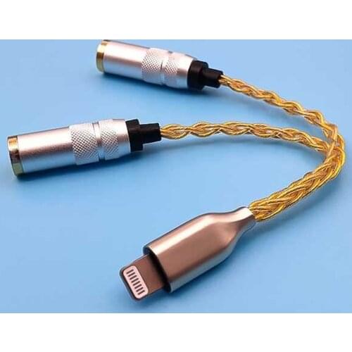 Diy earphone wire one turn two single crystal copper gold plated wire