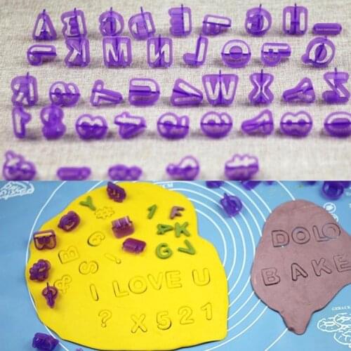 40pcs Alphabet Number Letter DIY Character Fondant Cake Decorating Set Cake Baking Tools Icing Cookie Cutter Mold Moulds