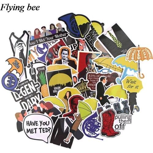 Flyingbee 37 pcs TV Show love story Stickers Waterproof Stickers for Laptop Luggage Bedroom Wall Stickers X0755