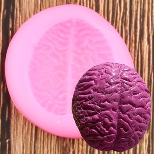 Halloween Silicone Mold Brain Fondant Polymer Clay Mold Cake Decorating Tools Chocolate Candy Baking Molds