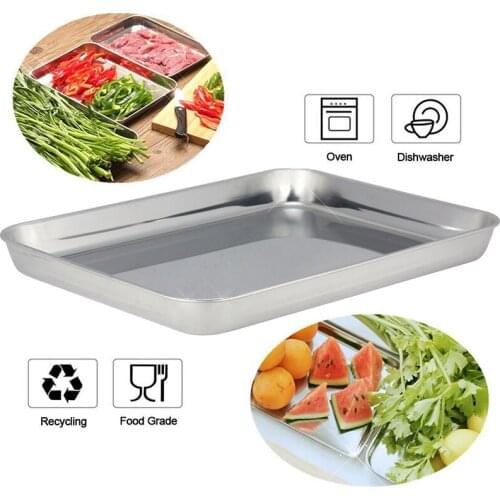 Square Stainless Steel Non-Stick Baking Pan Compact Toaster Oven Pan Tray Ovenware Dishwasher Safe Pie Tray Pizza Pan Bakeware