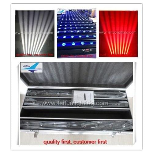 Hot Sell 8pcs/lot road case Linear Led Beam Moving Head Light Sweeper Beam Light 4in1 RGBW/White 8*10w Linear Bar Club Light