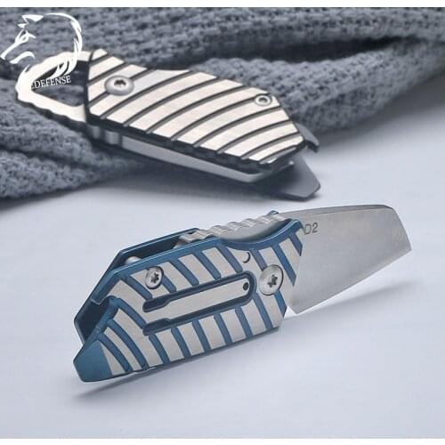 Mini Pocket Folding Knife Titanium Alloy CS Go Knives Outdoor Camp Survival Letter Opener Portable Outdoor Black/Blue