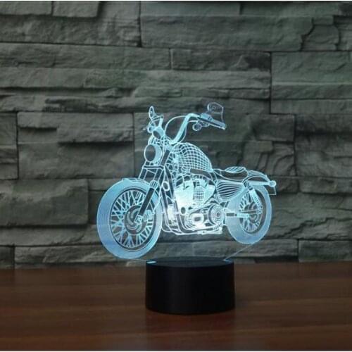 Motorcycle 3d Night Light Christmas 3d Lamp Gift For Kids Gift 7 Color Changing Remote Usb Table Lamp Novelty 3d Light Fixtures