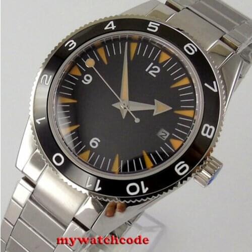 High Quality 41mm Black Blue Sterile Dial 24 Jewels NH35 Automatic Men Watch Sapphire Glass Calendar Stainless Steel Bracelet