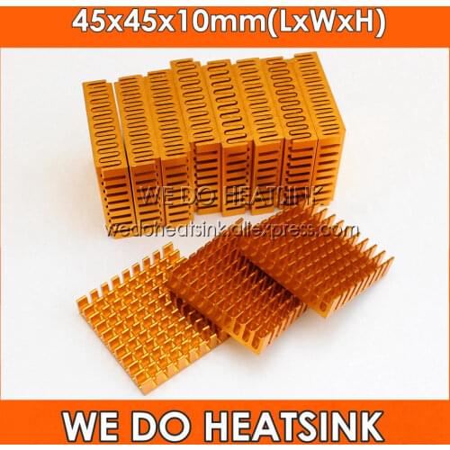 WE DO HEATSINK 2pcs 45x45x10mm Heatsink Cooling Fin Aluminum Heat Sink Radiator Cooler for LED, Power IC Transistor, PCB