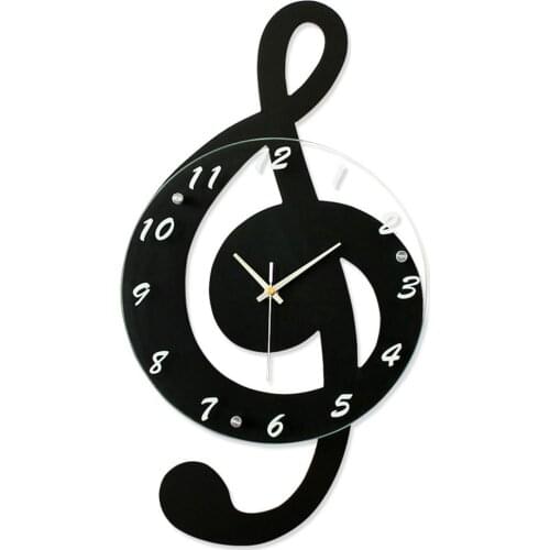 G-Clef Music Wall Clock Modern Minimalist Wall Clock Quartz Needle Movement for Bedroom Living Room Personality Decoration