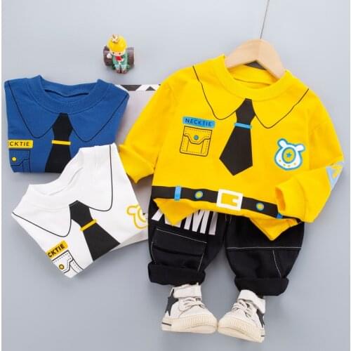 0-5 years Spring Boy Clothing set 2021 New Casual Fashion Cartoon T-shirt+ Pant Kid Children baby toddler boy clothing