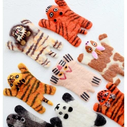 Animal Coaster Natural Wool Coaster Felt Coffee Mug Mat Table Placemat Heat Insulation Cartoon Dining Mat Home Decorations