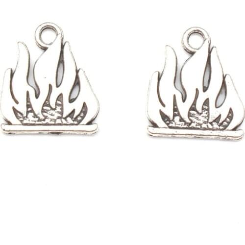 New Cute Fire Glamour 13mm*18mm Tibetan Silver Plated Pendant Antique Jewelry Making DIY Handmade Craft