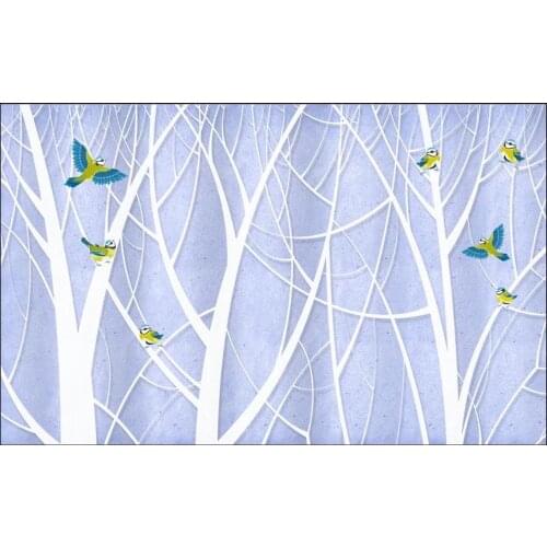 Custom photo wallpapers for walls 3 d murals wallpaper Hand painted trees, tv background, wall painting wall papers home decor