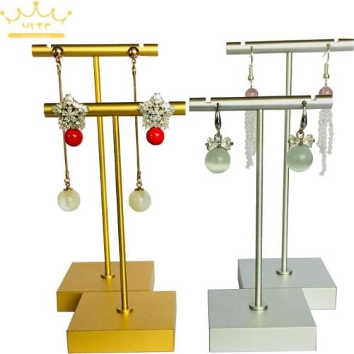 Stainless Steel Earrings Jewelry Display Organizer T Bar Stand Holder Storage Hanger Showcase Rack Jewelry Organizer