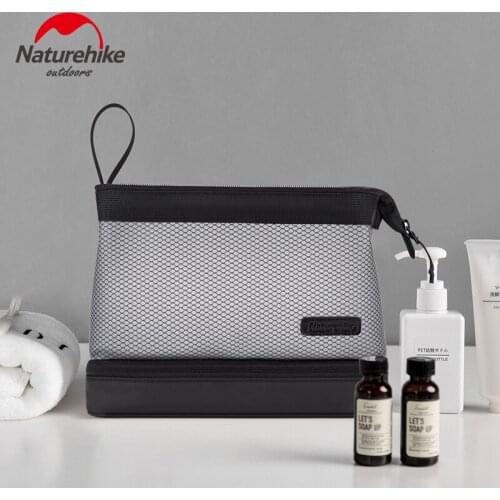 Naturehike Double Layer Dry and Wet Separation Wash Bag Travel Supplies Portable Storage Bag TPU toiletry bag